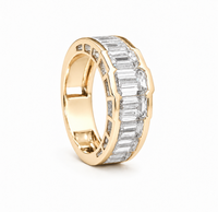 Thumbnail for 14K Gold Emerald Cut Lab Diamond Graduated Eternity Band