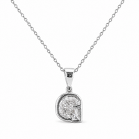 Thumbnail for 14K Gold Lab Diamond Letter Pendant with Chain 1 CTW
