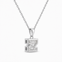 Thumbnail for 14K Gold Lab Diamond Letter Pendant with Chain 1 CTW