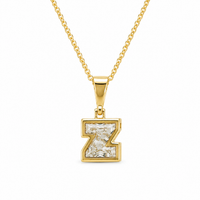 Thumbnail for 14K Gold Lab Diamond Letter Pendant with Chain 1 CTW