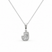 Thumbnail for 14K Gold Lab Diamond Letter Pendant with Chain 1 CTW