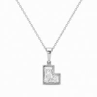 Thumbnail for 14K Gold Lab Diamond Letter Pendant with Chain 1 CTW