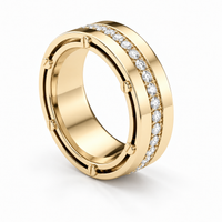 Thumbnail for 14K Gold Lab Diamond Mechanical Spinner Men's Ring 0.67 CTW