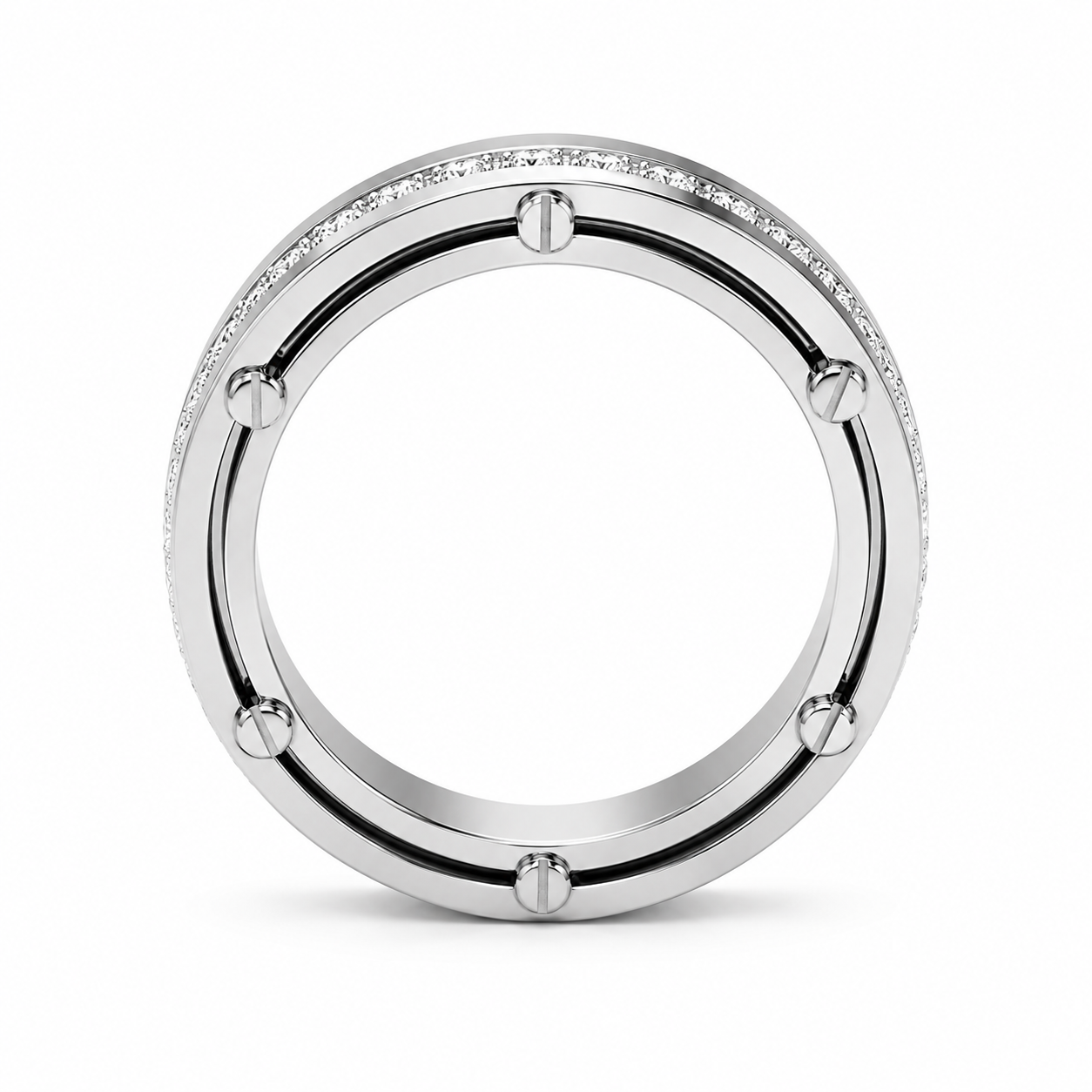 14K Gold Lab Diamond Mechanical Spinner Men's Ring 0.67 CTW