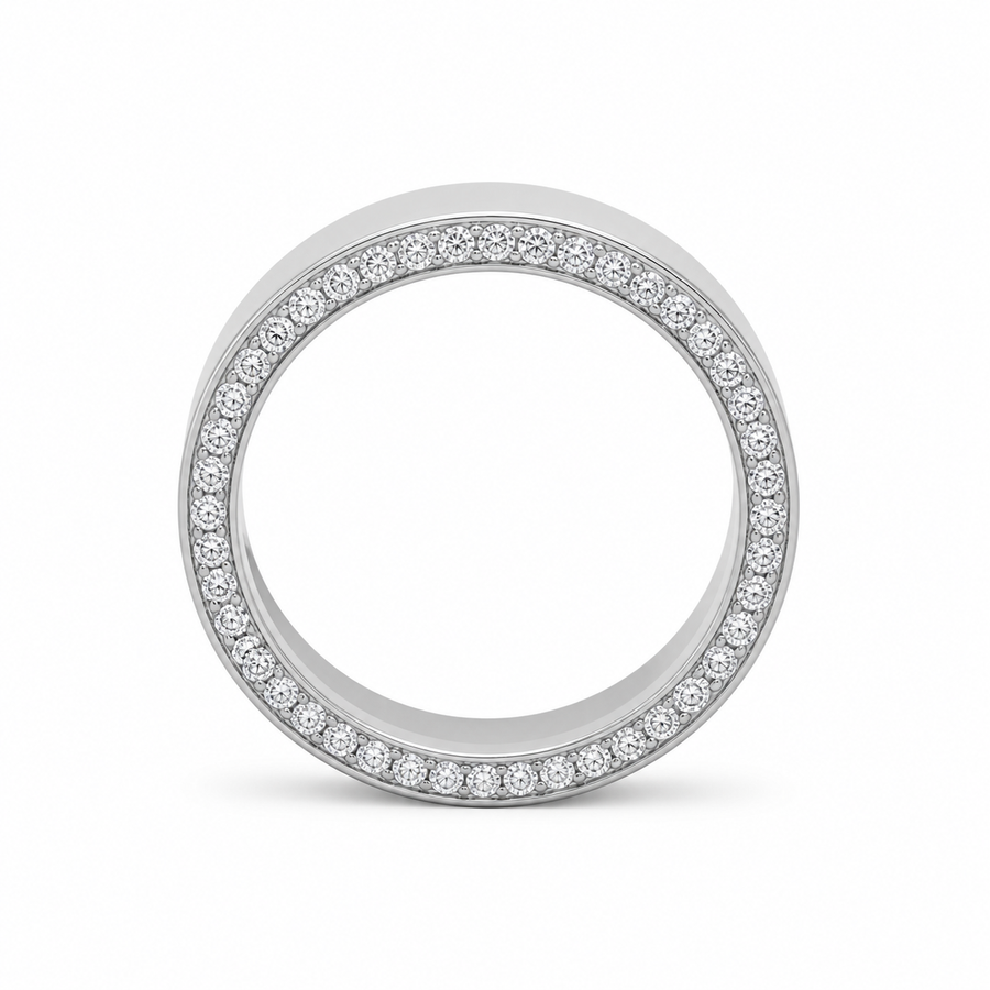 14K Gold Lab Diamond Men's Pavé Edge Band 1.18 CTW