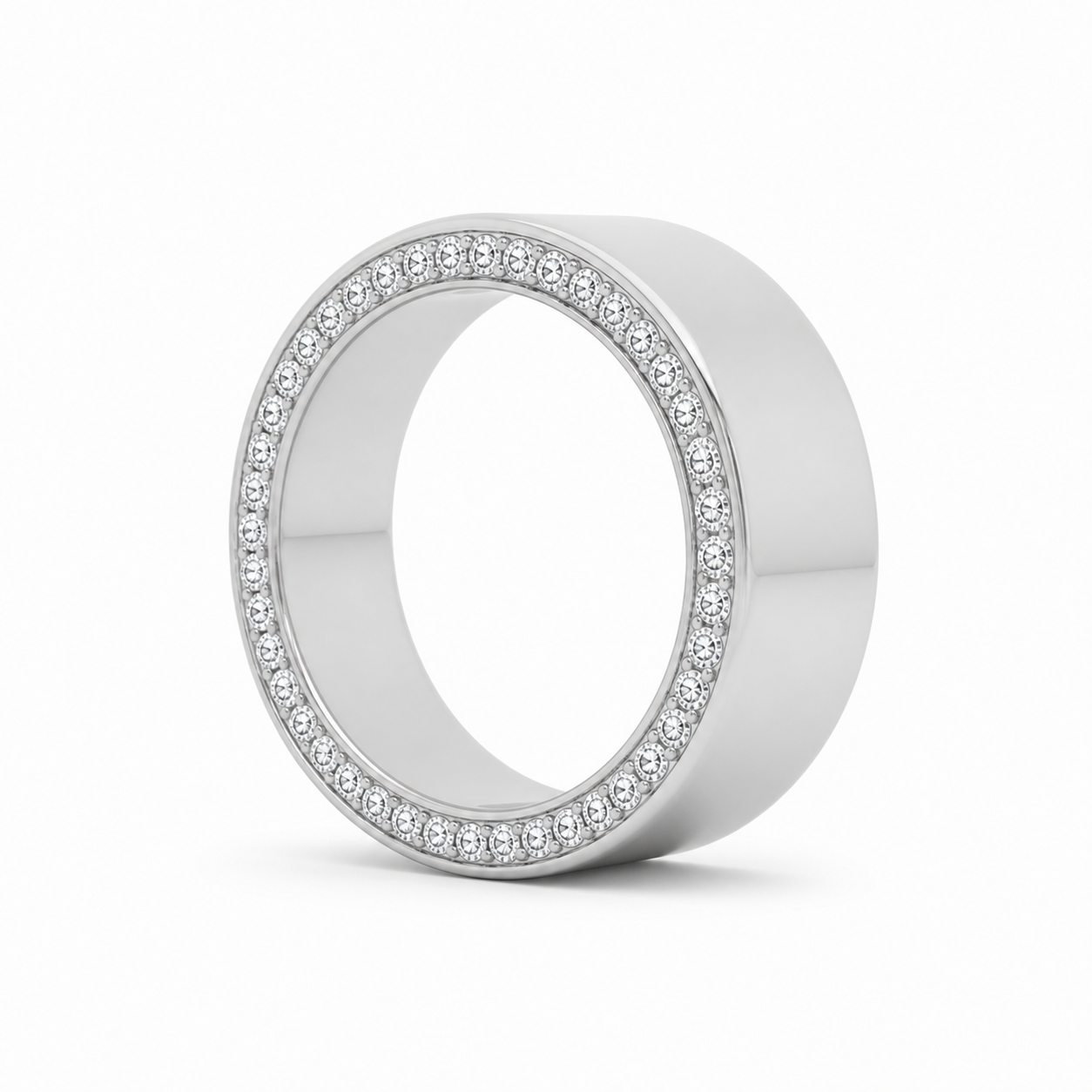 14K Gold Lab Diamond Men's Pavé Edge Band 1.18 CTW