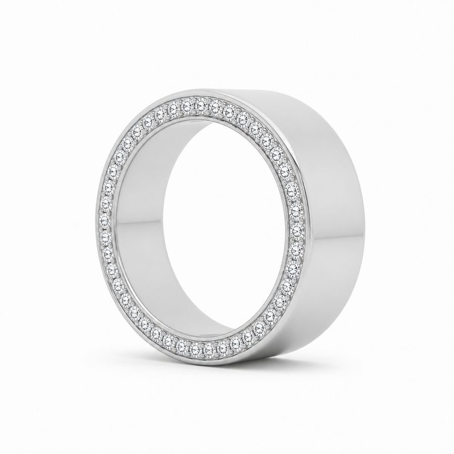 14K Gold Lab Diamond Men's Pavé Edge Band 1.18 CTW