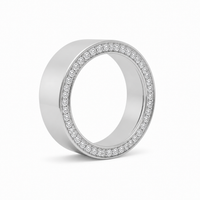 Thumbnail for 14K Gold Lab Diamond Men's Pavé Edge Band 1.18 CTW