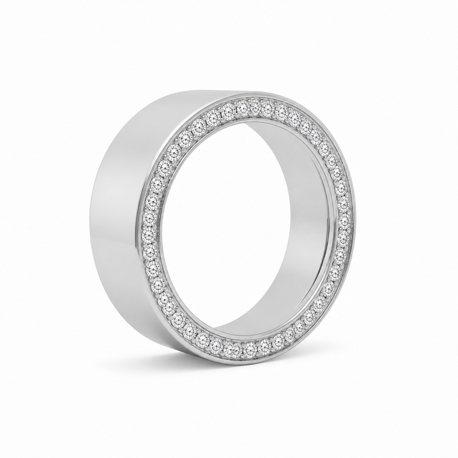 14K Gold Lab Diamond Men's Pavé Edge Band 1.18 CTW