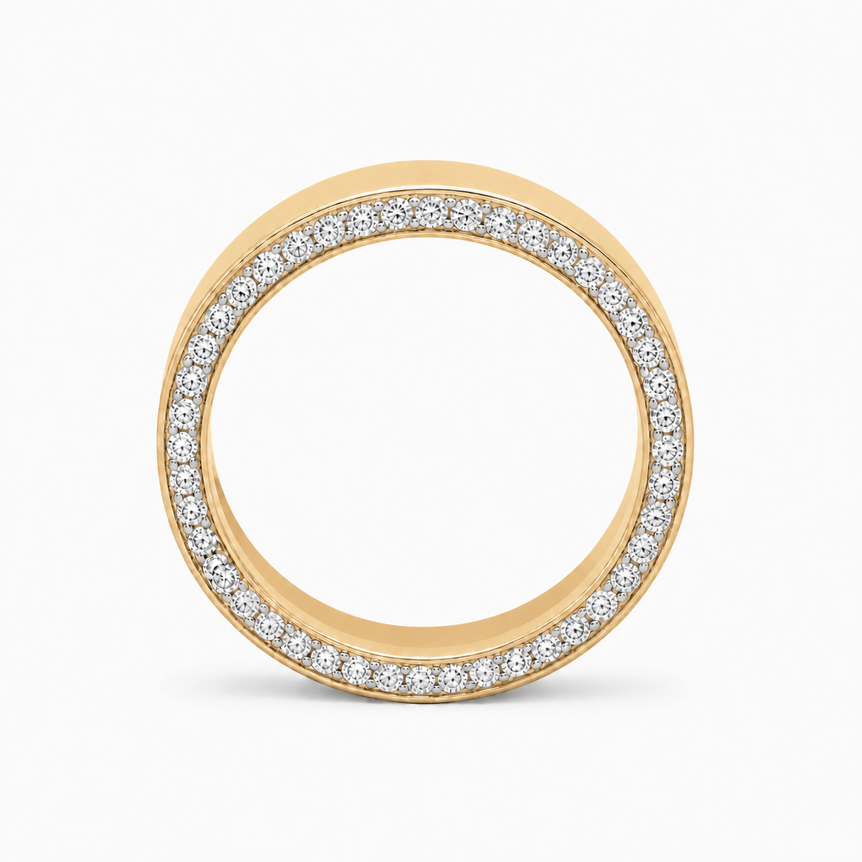 14K Gold Lab Diamond Men's Pavé Edge Band 1.18 CTW