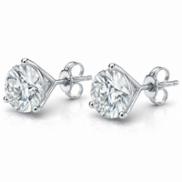 Thumbnail for 14K Gold Lab Diamond Round Martini Setting Stud Earrings