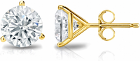 Thumbnail for 14K Gold Lab Diamond Round Martini Setting Stud Earrings