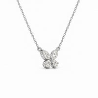 Thumbnail for 14K Gold Pear & Marquise Lab Diamond Butterfly Pendant 2.39 CTW