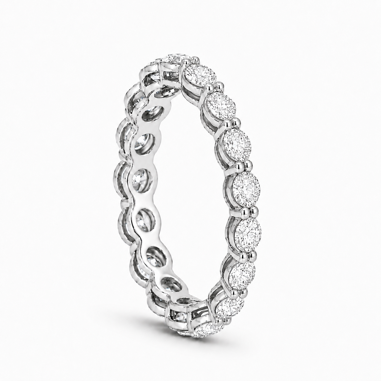 14K Gold Round Lab Diamond Eternity Band