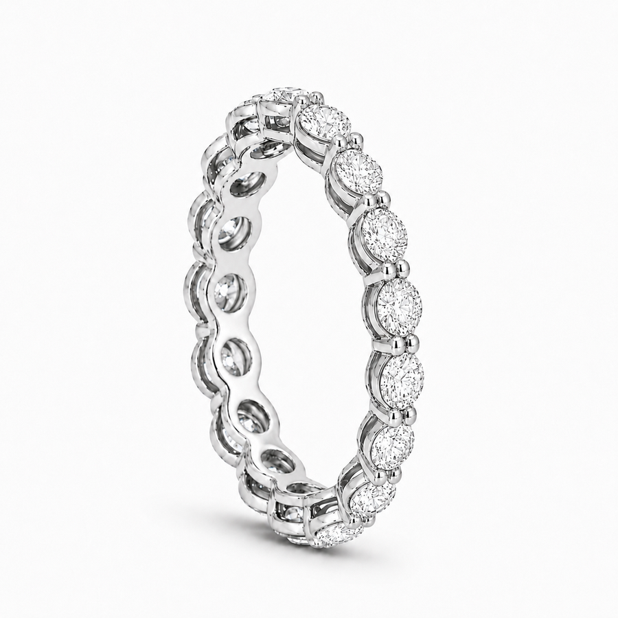 14K Gold Round Lab Diamond Eternity Band