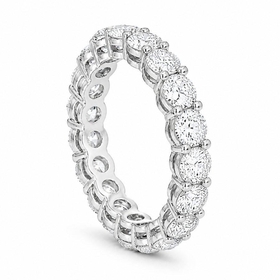 14K Gold Round Lab Diamond Eternity Band