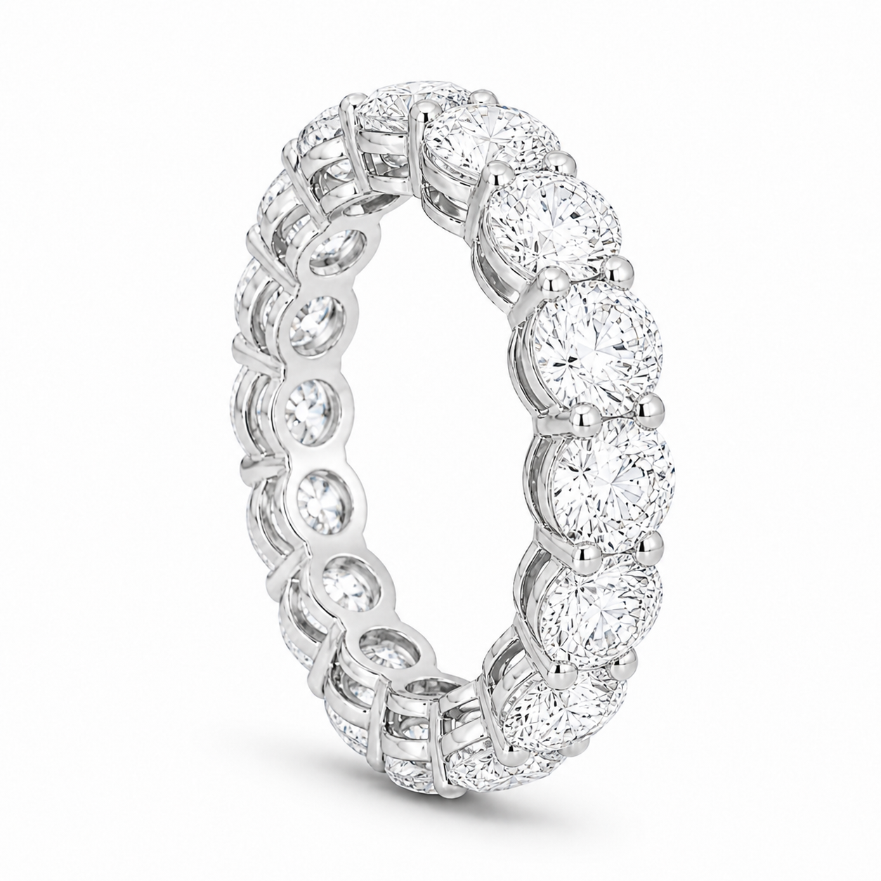 14K Gold Round Lab Diamond Eternity Band