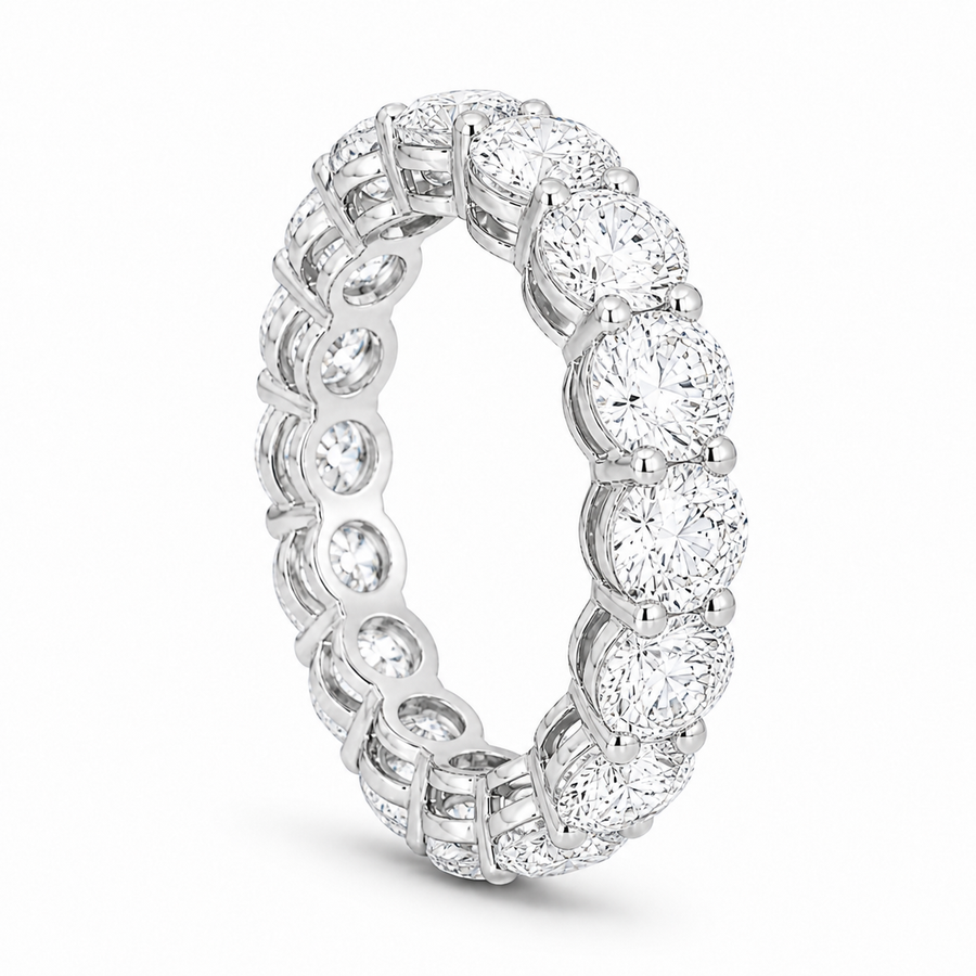 14K Gold Round Lab Diamond Eternity Band
