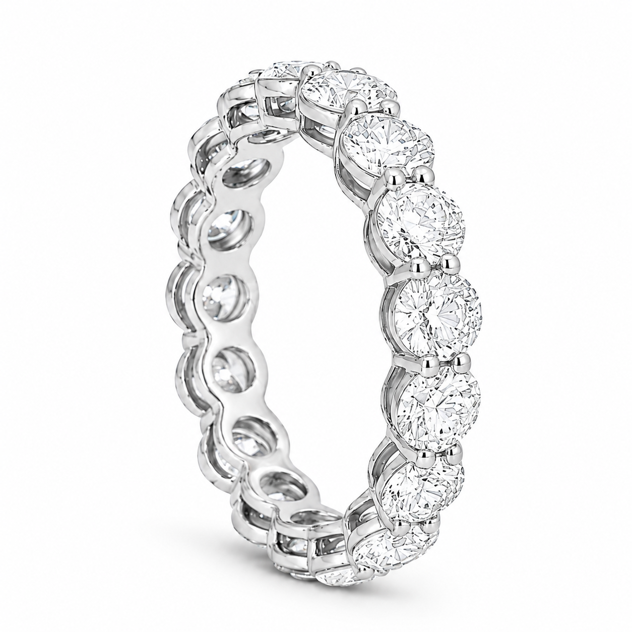 14K Gold Round Lab Diamond Eternity Band