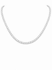 Thumbnail for 14K Gold Round Lab Diamond Straight Line Tennis Necklace