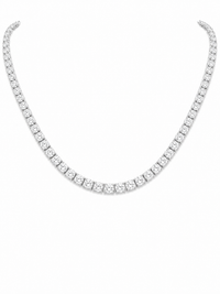 Thumbnail for 14K Gold Round Lab Diamond Straight Line Tennis Necklace
