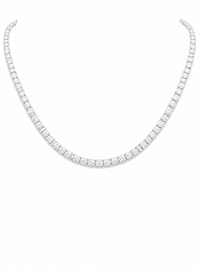 Thumbnail for 14K Gold Round Lab Diamond Straight Line Tennis Necklace