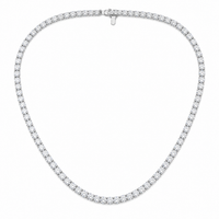 Thumbnail for 14K Gold Round Lab Diamond Straight Line Tennis Necklace