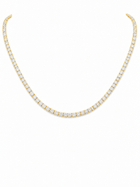 Thumbnail for 14K Gold Round Lab Diamond Straight Line Tennis Necklace