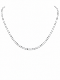 Thumbnail for 14K Gold Round Lab Diamond Straight Line Tennis Necklace