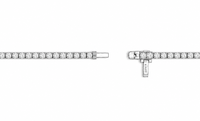 Thumbnail for 14K Gold Round Lab Diamond Straight Line Tennis Necklace