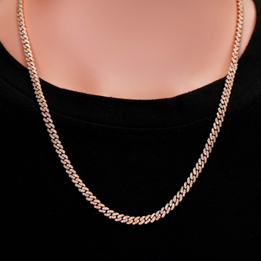 14k Mini Cuban Necklace 10.55ctw
