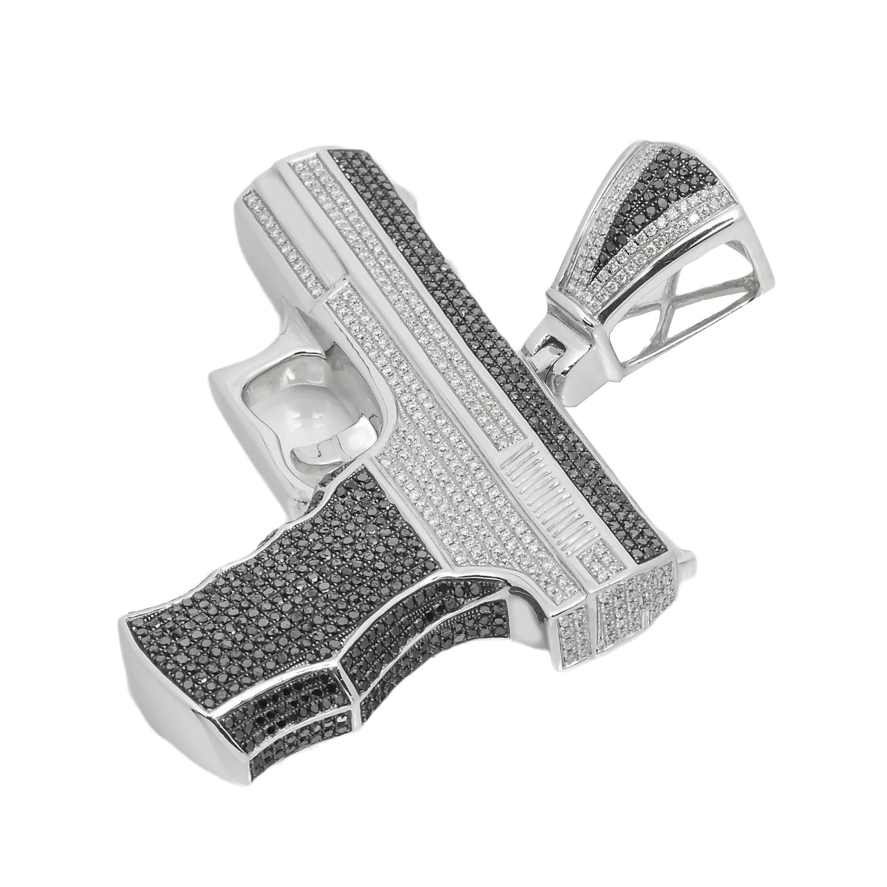 14k Mini Gun Pendant 5.71ctw