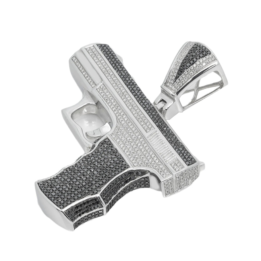 14k Mini Gun Pendant 5.71ctw