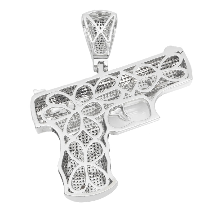 14k Mini Gun Pendant 5.71ctw