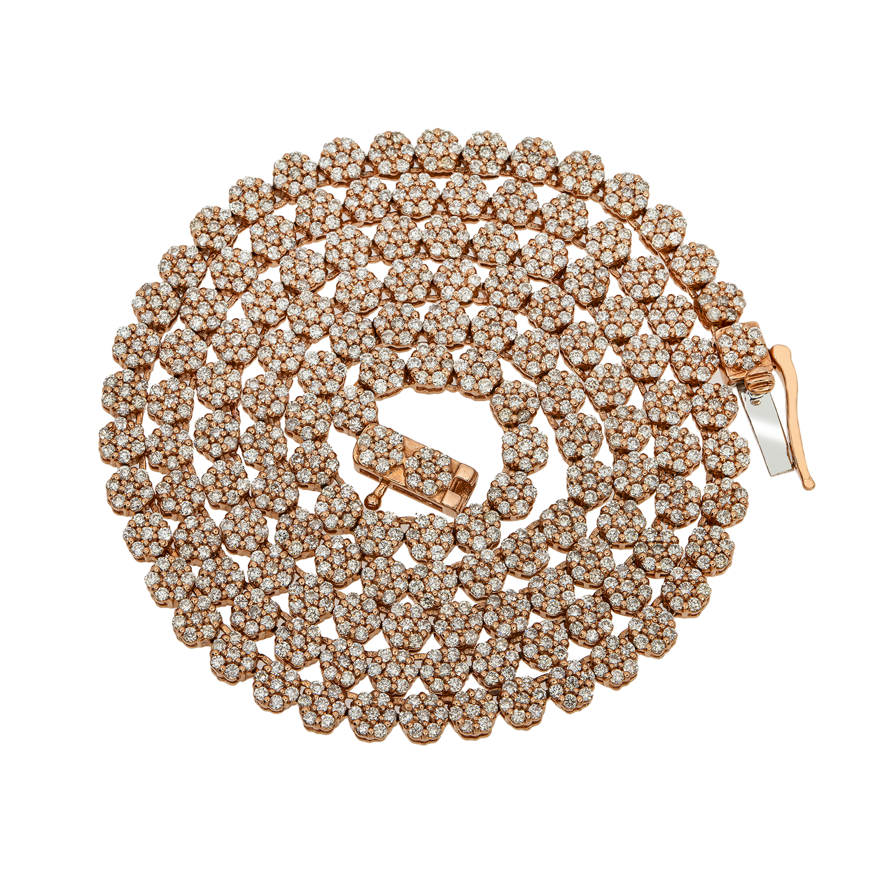 Cluster Chain 14k rose gold cluster chain 6.50 ctw – Avianne Jewelers