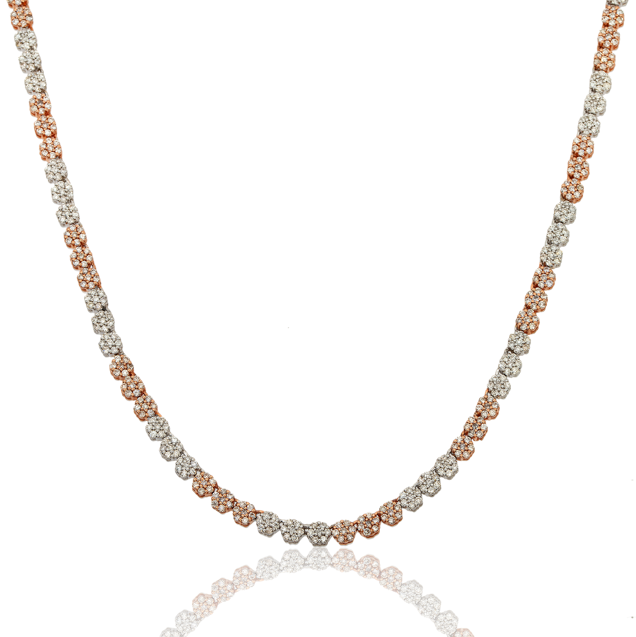 Cluster Chain 14k two tone diamond cluster chain 6.50 ctw – Avianne Jewelers