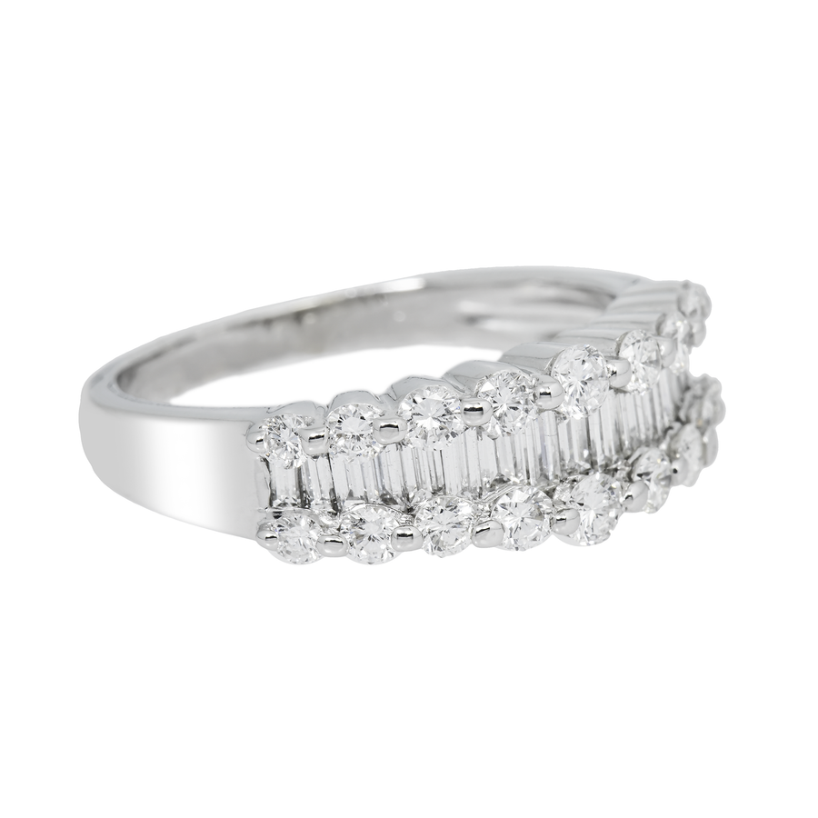 14k white gold baguette engagement ring