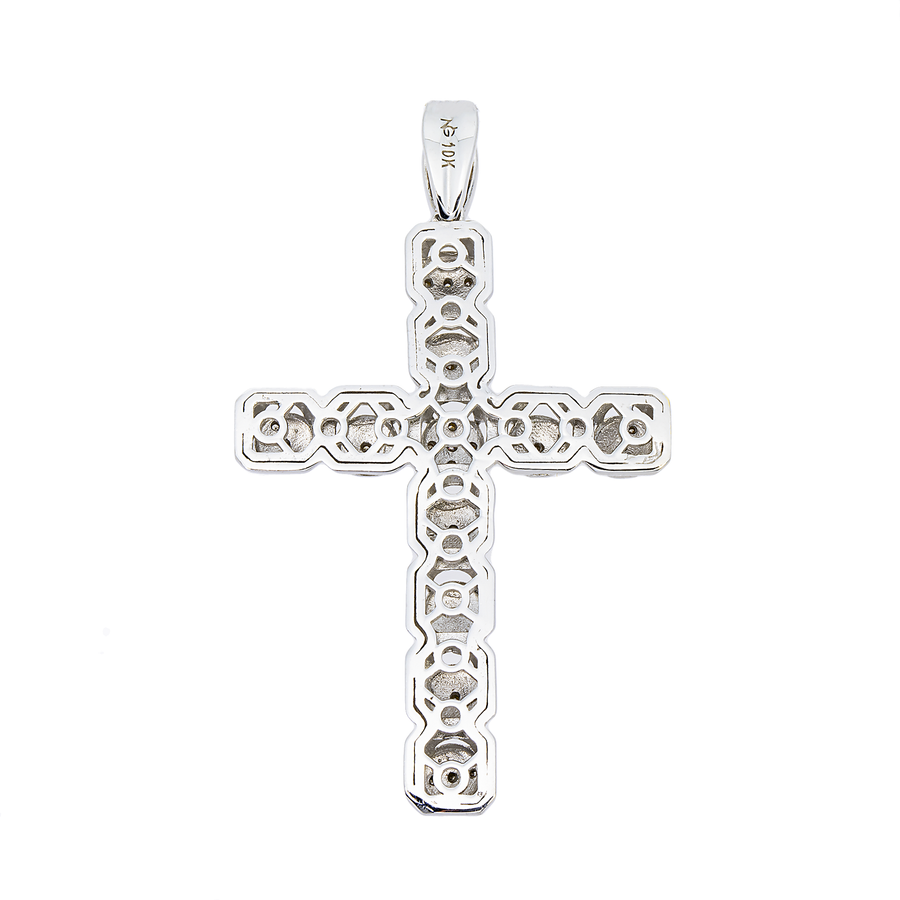 14k white gold diamond cross