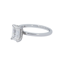 Thumbnail for 14k White Gold Emerald Cut Diamond engagement ring