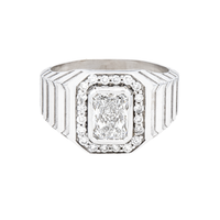 Thumbnail for 14K White Gold Lab Diamond Rolex-Style Men's Ring 3.30 CTW
