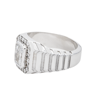 Thumbnail for 14K White Gold Lab Diamond Rolex-Style Men's Ring 3.30 CTW