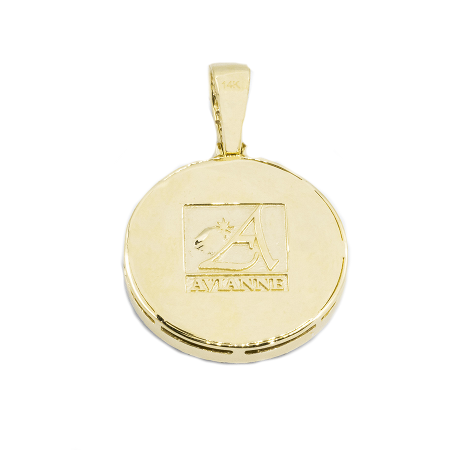 14k yellow gold diamond baguette allah pendant