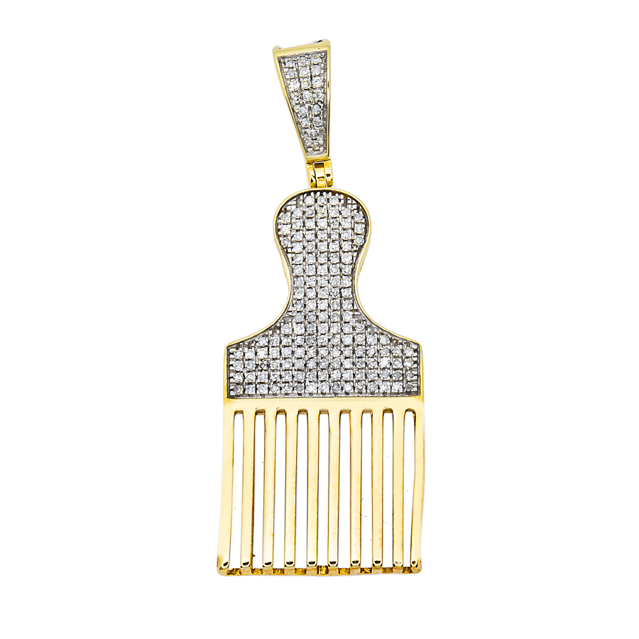 14k yellow gold diamond Hair pick