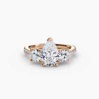 Thumbnail for Three-Stone with Pavé Band