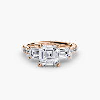 Thumbnail for Three-Stone Ring with Pavé Band 4