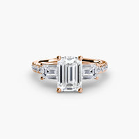 Thumbnail for Three-Stone Ring with Pavé Band 4