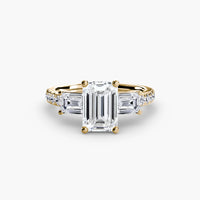 Thumbnail for Three-Stone Ring with Pavé Band 4