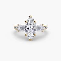 Thumbnail for Three-Stone Ring with Pavé Band 4