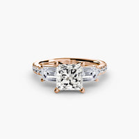 Thumbnail for Three-Stone Ring with Pavé Band 4