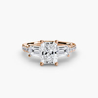 Thumbnail for Three-Stone Ring with Pavé Band 4